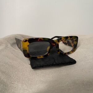 The Attico x Linda Farrow Marfa Chunky Optical Glasses Clear Rectangular